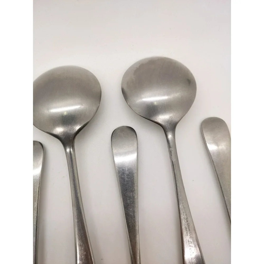 Supreme Cutlery Towle Japan Liberty Bell Stainless Steel Soup Spoon Set of (8)